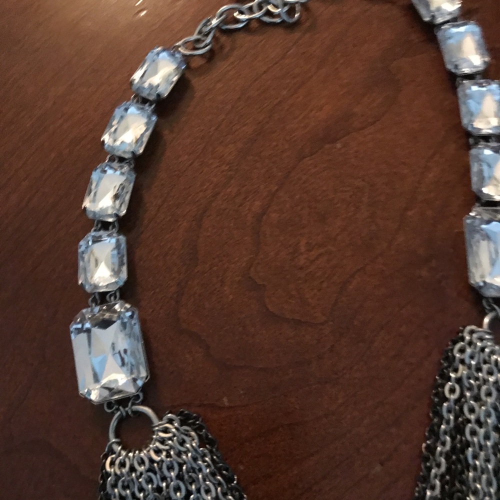 Statement Multistrand Silvertone Necklace - image 5